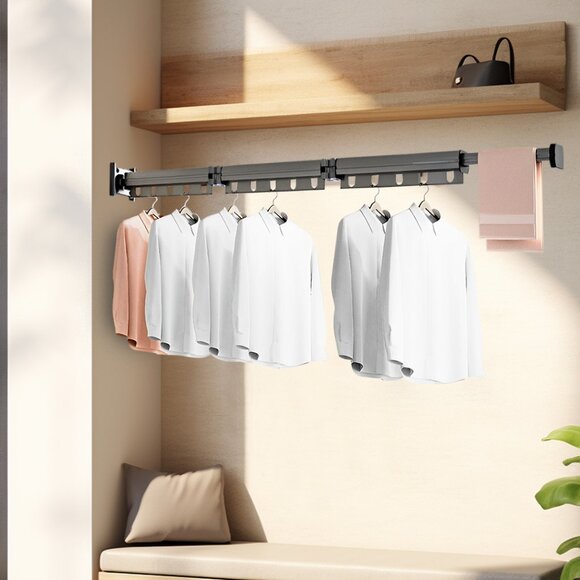 SOGA 127.5cm Wall-Mounted Clothing Dry Rack - Picture 7 of 10